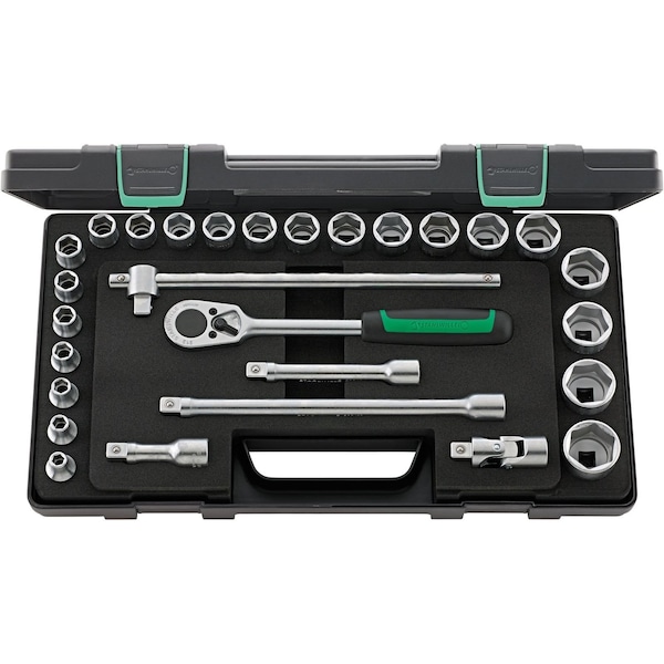 12, 5 mm (1/2") Socket set 28-pcs., 52/22/6 KN